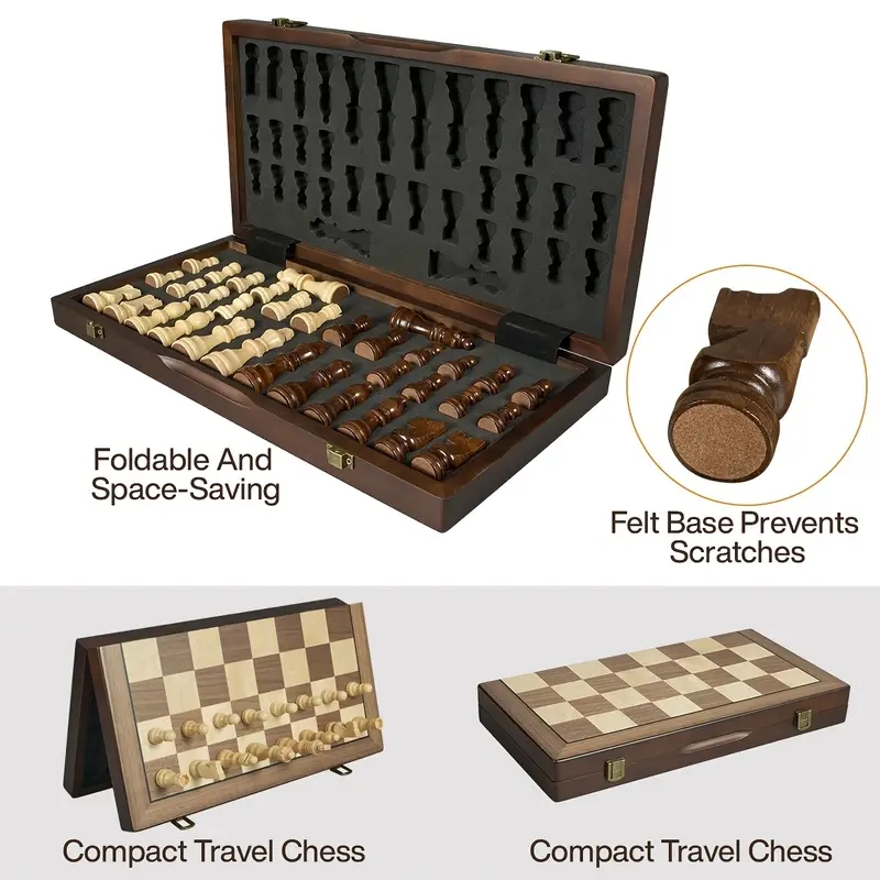 39.3cm/15.47inch magnetic wood - đánh giá và giá Magnetic Travel Chess