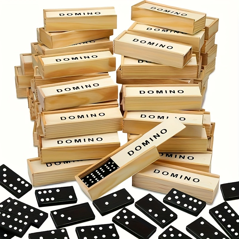 28pcs/box Mini Wooden Dominoes - đánh giá và giá Board Game Monopoli