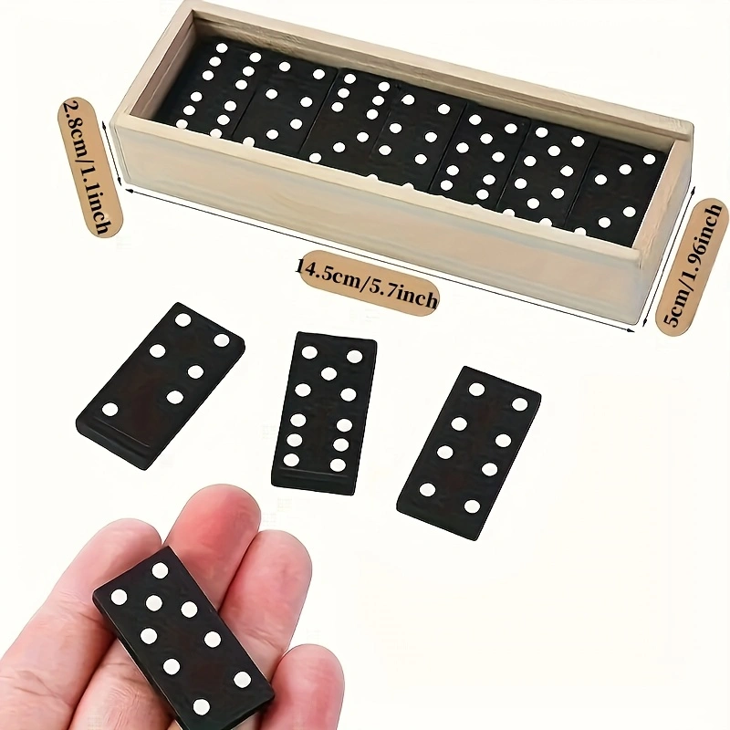 28pcs/box Mini Wooden Dominoes - đánh giá và giá Board Game Monopoli