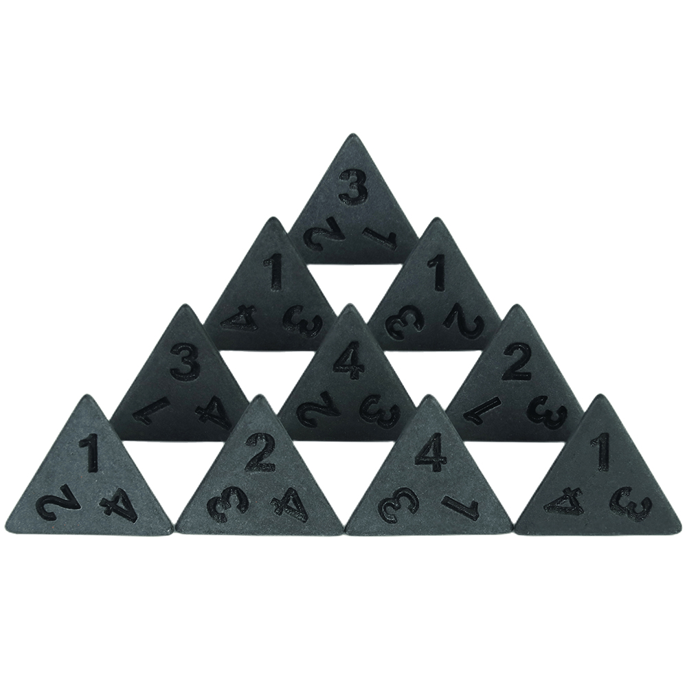 Deep Black Dice D4, D6, D8, D1 - đánh giá và giá Dice Tower Wooden