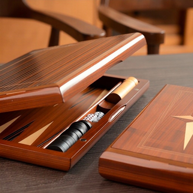 Solid Wood Backgammon 11-19 In - đánh giá và giá Magnetic Travel Chess