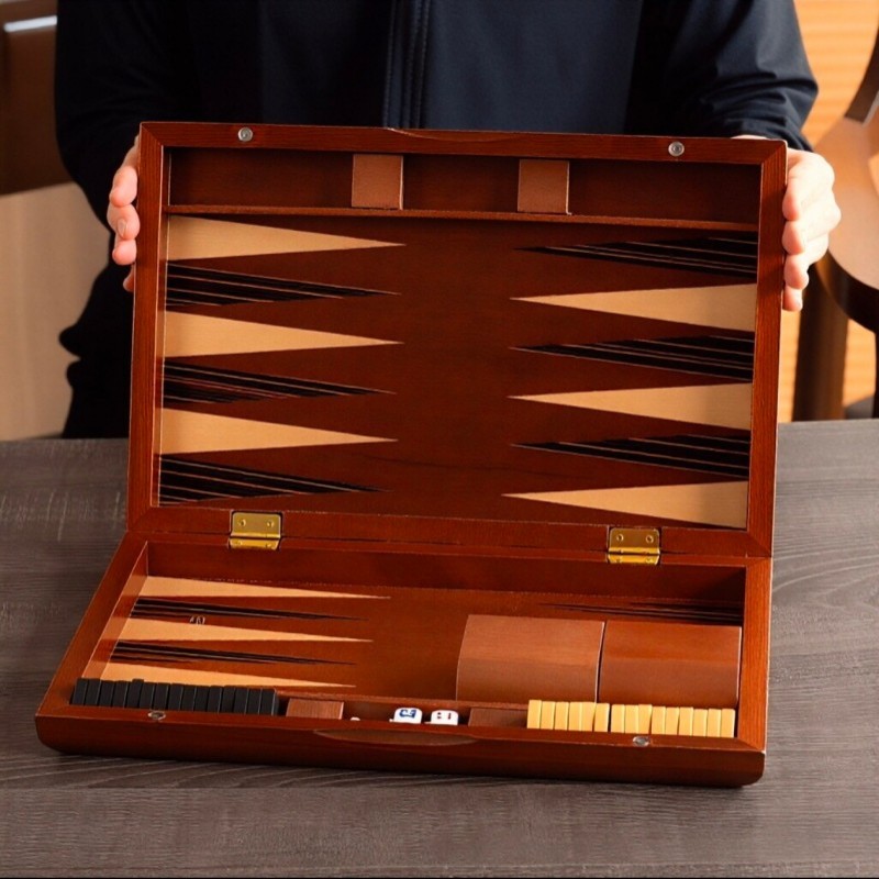 Solid Wood Backgammon 11-19 In - đánh giá và giá Magnetic Travel Chess