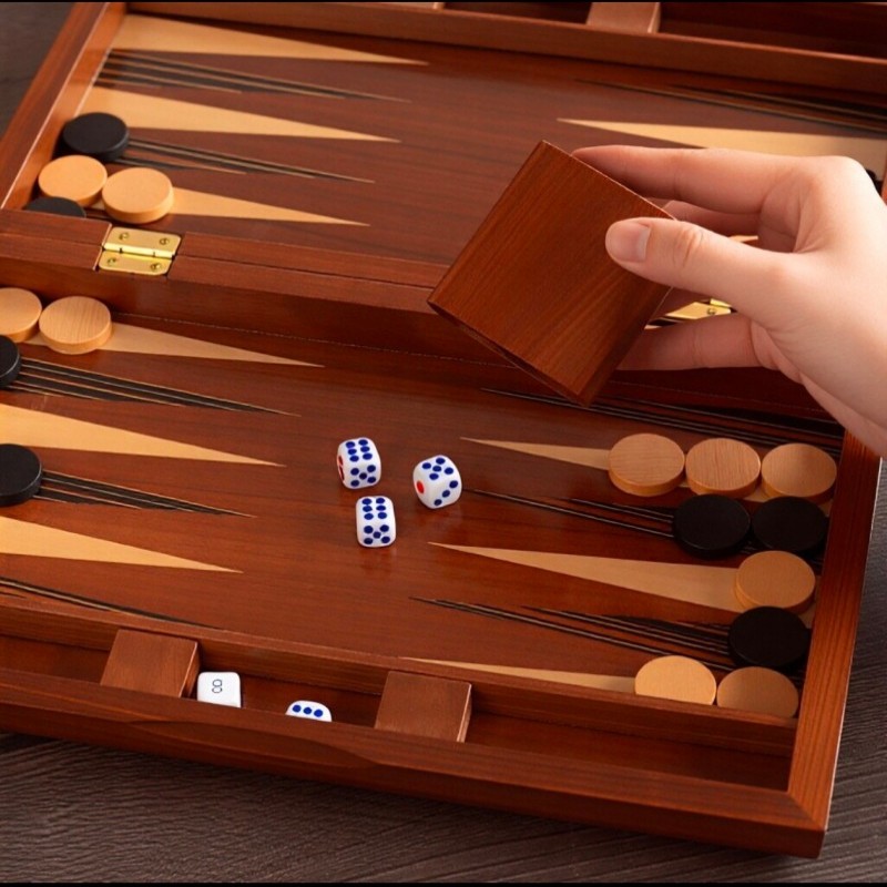 Solid Wood Backgammon 11-19 In - đánh giá và giá Magnetic Travel Chess