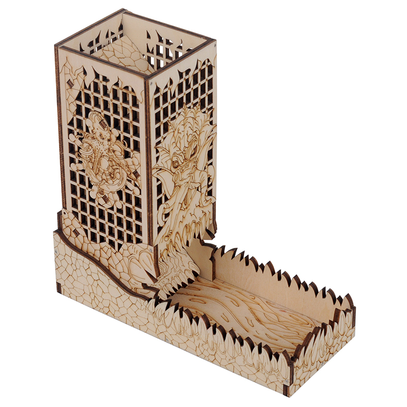 D & D Xúc Xắc Tháp Có Khay Gỗ  - đánh giá và giá Dice Tower Wooden