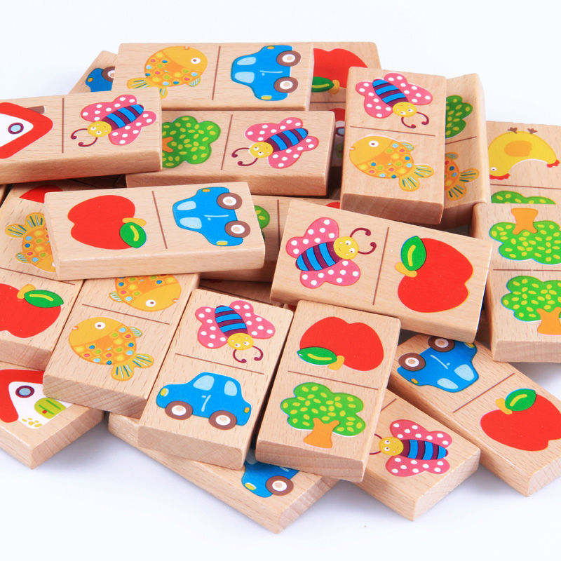 28Pcs Bé Domino Bằng Gỗ Khối Đ - đánh giá và giá Board Game Monopoli