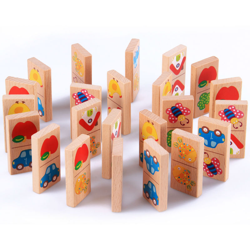 28Pcs Bé Domino Bằng Gỗ Khối Đ - đánh giá và giá Board Game Monopoli