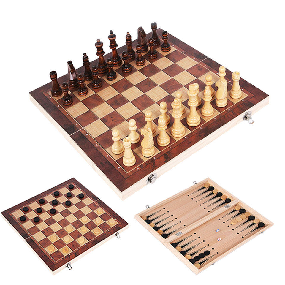 3 in 1 Wooden Chess Backgammon - đánh giá và giá Magnetic Travel Chess